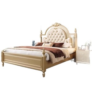 Cama de Madera Maciza Estilo Princesa 1500mmx2000mm 1800mmx2000mm, Madera de Caucho, Lujo Ligero Americano, Cama Doble para Dormitorio Principal - Product Image 3