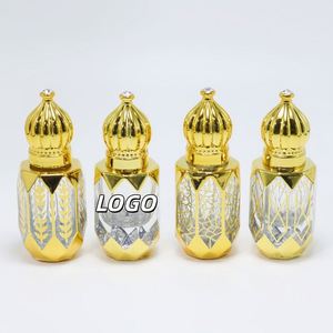 Luxury Golden Arabian Glass <b>Empty</b> Essential Oil Nail Polish Oil Roll Hot Stamping 6ml Capacity Custom Logo Eco-friendly Perfume - Product Image 1
