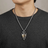 Vintage Viking Nordique Rune Croix Pendentif Collier Homme Acier Inoxydable Geometrique Symbole Retro Amulette Cadeau Bijou