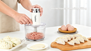 <span class=keywords><strong>Picadora</strong></span> de Cocina Pequeña con Recipiente de Vidrio de 1.2L, <span class=keywords><strong>Picadora</strong></span> Eléctrica de Carne para Alimentos de Bebé, <span class=keywords><strong>Picadora</strong></span> de Ajo, Carne Picada y Masa para Familias Urbanas - Product Image 2