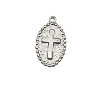 Acero inoxidable ovalado vintage Cruz COLLAR COLGANTE pulsera etiqueta hecha a mano DIY accesorios de joyería - Product Image 5