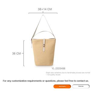 <span class=keywords><strong>Sac</strong></span> seau en paille PP tressé convertible avec bandoulière légère et poche pour femme, idéal pour la plage, les vacances, le quotidien, ou comme cadeau bohème - Product Image 3