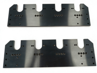 Plaque en acier SS400 usinée CNC sur mesure, placage zinc noir, trous percés de précision, plaque de base usinée
