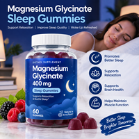 Complément alimentaire pour adultes, aide naturelle au sommeil, gommes vitaminées, 400 mg de glycinate de magnésium, santé du cerveau, marque privée