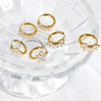 Pendientes de Aro Pequeños para Mujer, Chapados en Oro de 18K, Acero Inoxidable, Resistentes al Agua, con Circonita Cúbica AAA, Venta al Por Mayor 2026