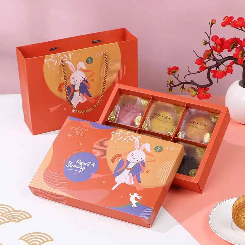 Fantezi ambalaj hediye kutusu 6 ve 8 yuvaları Kraft kek ambalaj kutusu dekoratif çanta