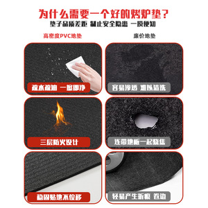 แผ่นรองปิ้งย่าง PVC สำหรับกลางแจ้ง หนาพิเศษ กันน้ำ ป้องกันความร้อน ป้องกันพื้น สำหรับใช้กับเตาปิ้งย่างในลานบ้าน - Product Image 3