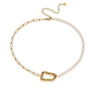 Collar con Colgante Geométrico de Acero Inoxidable Plateado, Estilo Simple y Moderno, Artesanía Metálica, Regalos Originales para Mujer - Product Image 4
