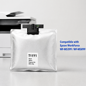 Bolsa de Tinta OCB T11Y1 con Chip para Epson WorkForce WF-M5399 WF-M5899 con Tinta de Pigmento Negra de 860 ml para Impresión de Alto Volumen en Oficinas - Product Image 2