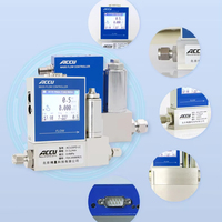 Medidor de Flujo de Masa de Gas Digital con Pantalla LCD ACCU, Certificado CE, Microflujoímetro de Acero Inoxidable de Alta Precisión