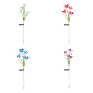 P65 p Rated impermeabile giglio solare fiore LED lampada <span class=keywords><strong>da</strong></span> <span class=keywords><strong>giardino</strong></span> bianco caldo per prato all'aperto e decorazione stradale conforme <span class=keywords><strong>a</strong></span> ROHS - Product Image 4
