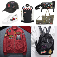 Patchs tissés personnalisés pour chaussures, décorations brodées, patchs cousus avec logo du designer