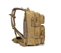 Sac à dos tactique camouflage imperméable 45L en polyester Oxford avec fermeture éclair et fermoir, courbe physiologique du dos
