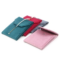 Étui de rangement pour colliers en velours, étui de présentation de colliers de voyage, pochette de rangement pour bijoux, sacs cadeaux pour bijoux