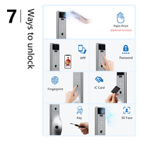 Kunci Pintu Pintar Tuya Pengenal Wajah 3D, Kontrol Jarak Jauh Wifi, Kunci Digital Biometrik Sidik Jari dengan Kamera, Harga Pabrik