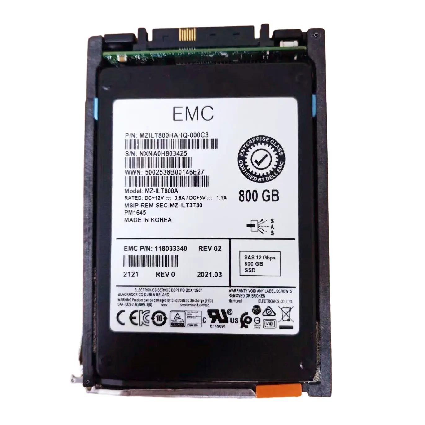 В наличии на складе D3F-2S12FXL-800 800 ГБ SAS 12 г 2,5 дюймовый внутренний серверный корпоративный SSD жесткий диск для корпуса для EMC