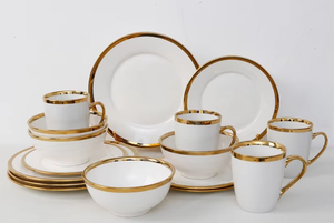 Vente en gros, Offre Spéciale : <span class=keywords><strong>Service</strong></span> de table en <span class=keywords><strong>porcelaine</strong></span> dure 16 pièces avec bord doré, pour 4 personnes, Prix de gros, Fabricant - Product Image 4