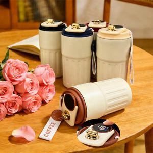 Mug à café intelligent isolé avec affichage LED <span class=keywords><strong>de</strong></span> la température, 15 oz, avec sangle, isolation thermique, mug intelligent <span class=keywords><strong>en</strong></span> acier inoxydable pour la maison et le bureau - Product Image 1