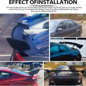 Aileron arrière GT 47 pouces noir mat universel, ailerons de course légers pour coffre, hauteur réglable, compatible <span class=keywords><strong>Camaro</strong></span> - Product Image 2