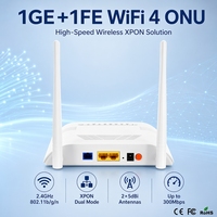 Dual Mode XPON ONU Vsol V2802GW 1GE 1FE 300Mbps WiFi 4 Gigabit GPON EPON ONT dengan Firewall untuk Jaringan FTTH Triple Play