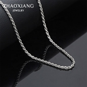 สร้อยคอเชือกถักแบบโชคเกอร์สำหรับผู้หญิงและผู้ชาย ราคาขายส่ง สแตนเลส แฟชั่น เครื่องประดับสั่งทำได้ - Product Image 4