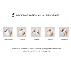 Fauteuil de massage Shiatsu moderne à gravité zéro, avec rail L, inclinable, airbag, haut-parleur, écran LCD, télécommande et commande vocale pour le dos - Product Image 5