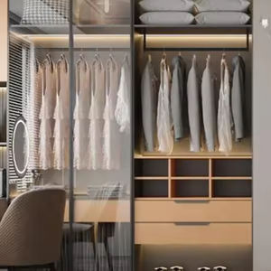 Freestanding Modern Walk-in Closet System Particle Wood <strong>Wardrobe</strong> for Home Furniture Hospital Use - Product Image 5