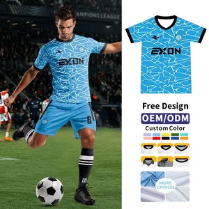 เสื้อฝึกซ้อมกราฟิกแบบกำหนดเองคุณภาพเยี่ยมของไทย EXON พร้อมเทคโนโลยีการพิมพ์แบบ Sublimation เต็มตัว เสื้อกีฬาแบบสั่งตัดสำหรับเยาวชนอะคาเดมี - Product Image 1