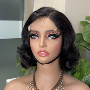 Parrucca Glueless con Frontale in Pizzo 5x5 per Donne Europee e Americane, Capelli Umani Veri con Onde Morbide, Completamente Intrecciata a Mano - Product Image 1