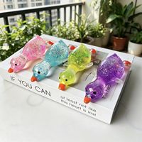 Canard en caoutchouc souple et amusant avec paillettes dorées, style maltose, jouet anti-stress à presser pour les 14 ans et plus - Best-seller transfrontalier