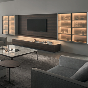 Mueble de TV de Pared para Sala de Estar, Diseño Moderno, Duradero, Resistente a la Decoloración, Personalizable, Ecológico, Ajustable, con Soporte de Madera - Product Image 4