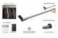 Tube lumineux LED rond en aluminium pour armoire avec éclairage dissimulé, abat-jour en plastique 3000K pour solutions d'armoires personnalisées YB4001-23