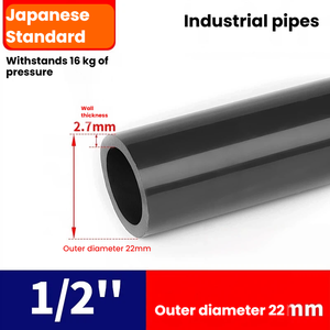 Tuyau en PVC industriel standard <span class=keywords><strong>japonais</strong></span> JIS K 6741, 60 mm, 89 mm, 114 mm, gris foncé, VP VU, pour l'alimentation en eau sous pression - Product Image 2
