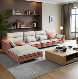 Divano in Pelle Stile Italiano a Tre Posti Minimalista di Lusso Leggero per Soggiorno in Appartamenti Grandi e Piccoli - Product Image 3