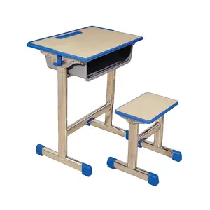Neues Design Edelstahl Schul möbel Klassen zimmer Schreibtisch mit Lagerung für Schüler