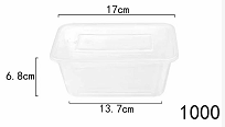 Heatable 1000ml 750ml 650ml 500ml nhựa hộp ăn trưa cho Takeaway thực phẩm lưu trữ container với nắp nhựa - Product Image 6