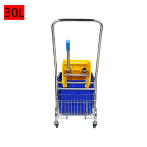 <span class=keywords><strong>Seau</strong></span> à serpillière double compartiment commercial 30L avec essoreuse à pression robuste, double fonction de nettoyage, portable, <span class=keywords><strong>en</strong></span> plastique pour usage domestique - Product Image 4
