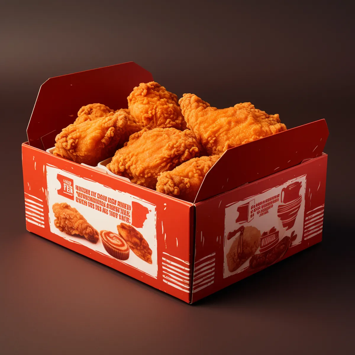 Venta al por mayor cajas de pollo frito caja de alitas de pollo personalizado comida rápida para llevar cajas de embalaje de pollo frito