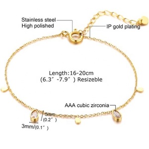 Aiywu — Bracelet en acier inoxydable pour femmes, bijoux d'été, <span class=keywords><strong>Sexy</strong></span>, multi-pendentif, breloque en forme de goutte, en cristal - Product Image 2