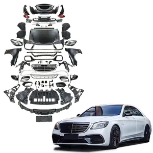 Desain Baru Sclass Upgrade Bodykit untuk W221 Ke W222 S63 Gaya With dengan Lampu Depan Bumper Bagian Mobil Facelift