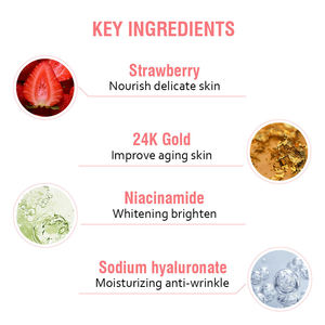 Suero facial para el cuidado <span class=keywords><strong>de</strong></span> la <span class=keywords><strong>piel</strong></span> con etiqueta privada, blanqueador orgánico Natural, reparación <span class=keywords><strong>de</strong></span> la <span class=keywords><strong>piel</strong></span>, rosa, <span class=keywords><strong>fresa</strong></span>, antienvejecimiento, oro <span class=keywords><strong>de</strong></span> 24 quilates - Product Image 3