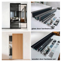 Porte coulissante HDSAFE sans rail supérieur ni inférieur, porte coulissante intérieure en verre pour appartement, fermeture douce, porte coulissante miroir