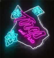 Panneau lumineux avec lettres led en acrylique transparent 3D, personnalisé, néon, décoration lumineuse, panneaux électroniques, livraison directe