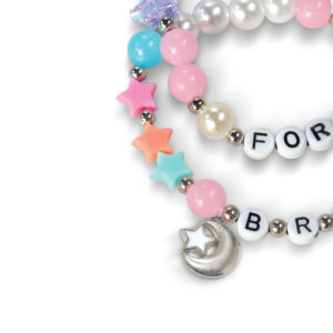 Dikmek-yıldız ayışığı alfabe boncuk DIY kiti-ay takılar ile 200 + boncuk, yıldızlı gece takı yapımı hediye çocuklar için - Product Image 6