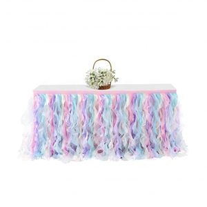 กระโปรงโต๊ะงานแต่งงานสีสันสดใสสำหรับวันพ่อ วันเกิดเด็ก และงานเลี้ยง - Product Image 4