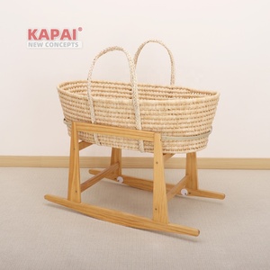 Bán buôn tùy chỉnh wicker hiện đại MOSES giỏ bộ đồ giường đặt với Rocking đứng cho phòng ngủ và phòng khách - Product Image 6