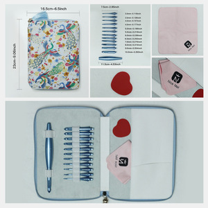 Juego de 12 Agujas de Ganchillo Intercambiables Azules con Mango Desmontable, Herramientas Circulares <span class=keywords><strong>para</strong></span> Tejer, Ganchos de Bricolaje Transfronterizos <span class=keywords><strong>para</strong></span> Principiantes - Product Image 1