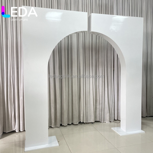 LEDA White Metal Wedding Arch 3D Floral Archway <b>Backdrop</b> <b>Stand</b> For Ceremony Party & Event Decoration Wholesale Factory Supply - Product Image 2