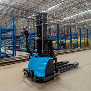 पोर्टेबल मिनी 0.5 टी 1 टन 3 टन मशीन कीमत पूर्ण इलेक्ट्रिक स्व-लोडिंग पैलेट स्टेकर - Product Image 2