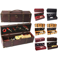 Coffret cadeau de vin rouge antique de qualité supérieure, classique, durable et écologique, avec ouvre-bouteille en bois inclus